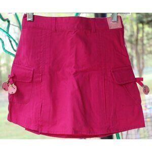 NEW 2007 Gymboree Candy Apple Pink Skort sz 8 Pleated Skirt Pockets Adjust Waist